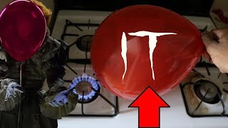 BURNING PENNYWISE BALLOON!!!! OMG HE GOT SO MAD AND TRIED TO MAKE ME FLOAT!!!!!