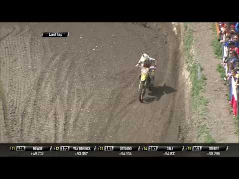 MXGP of Trentino MX2 race 1 Jeremy Seewer mistake on last lap