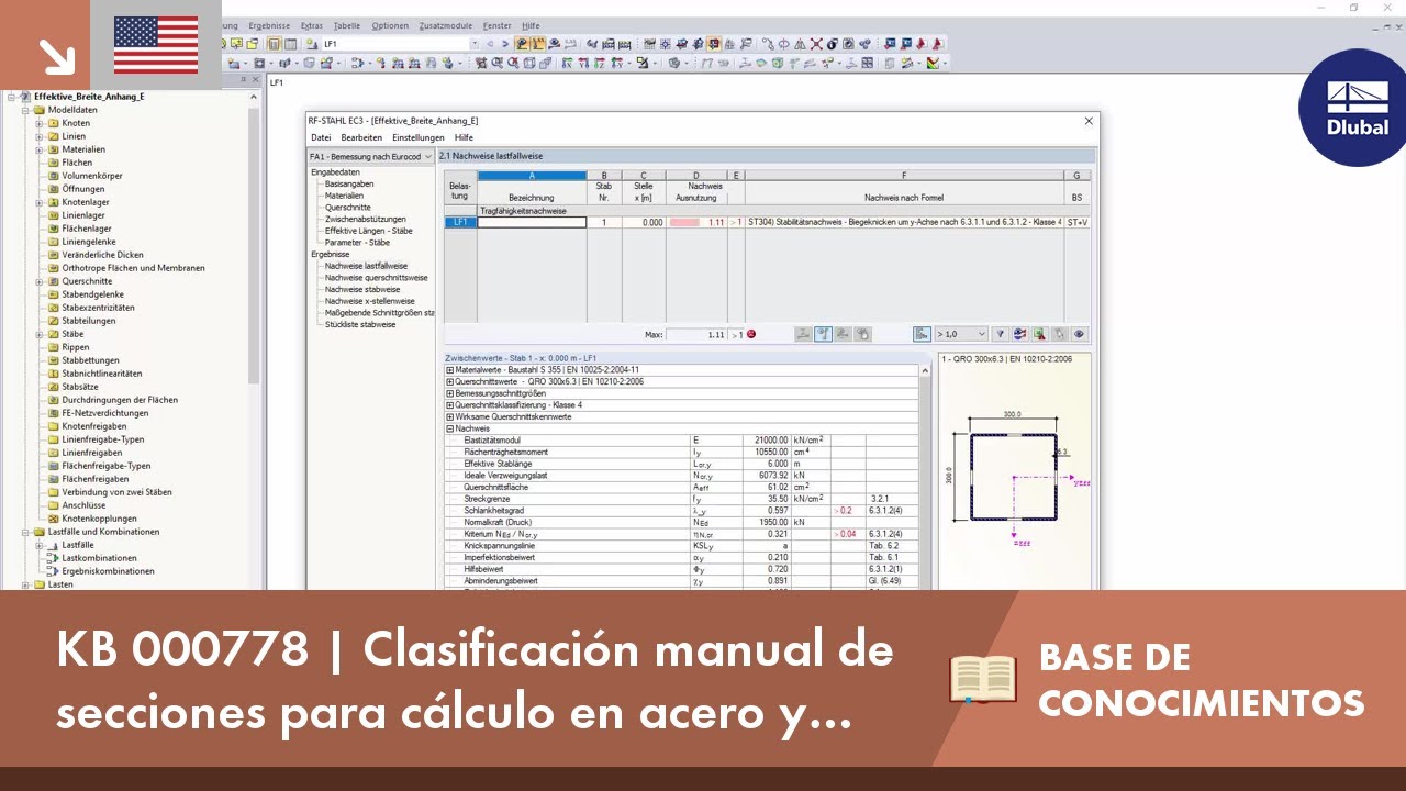 KB 000778 | Clasificación manual de secciones para cálculos de acero y aluminio según el Eurocódigo