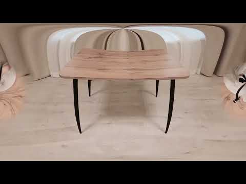 Кухонный обеденный стол PLUTO ЛДСП/металл, 120x80x77, Дуб вотан/Черный арт.19317 в Нижнем Новгороде - видео 7