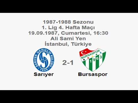 Sarıyer 2-1 Bursaspor [HD] 19.09.1987 - 1987-1988 Turkish 1st League Matchday 4