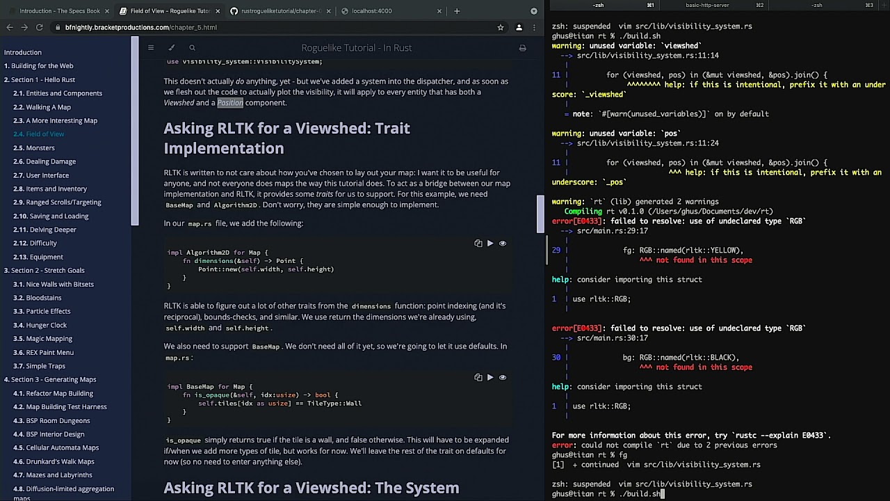 Learning to make a Roguelike in Rust - Day 7