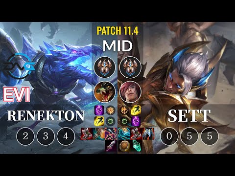 DFM Evi Renekton vs Sett Mid - KR Patch 11.4