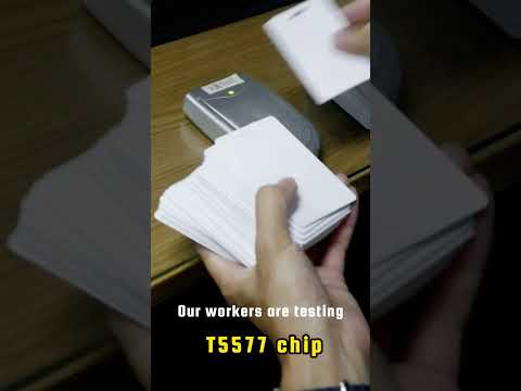 Test Blank T5577 RFID Card with chip card reader.#chip #chipcard #cardfactory  #cardreadersound