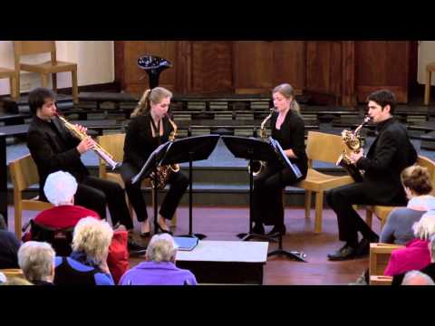 Melisma Saxophone Quartet playing quartet opus 20 no. 5 by J. Haydn Moderato