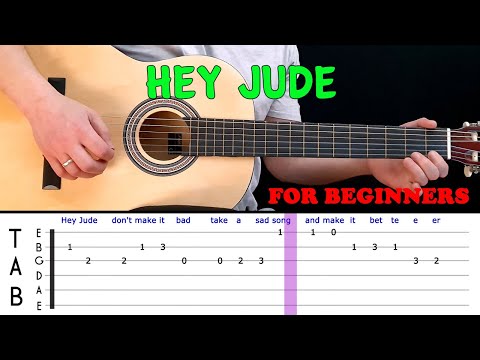 HEY JUDE | Easy guitar melody lesson for beginners (with tabs) - The Beatles
