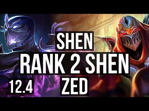 SHEN vs ZED (TOP) | Rank 2 Shen, 12/2/8, Dominating | TR Master | 12.4