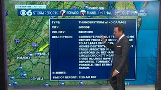 Suspected tornado causes 'catastrophic damage' in Bedford, Virginia