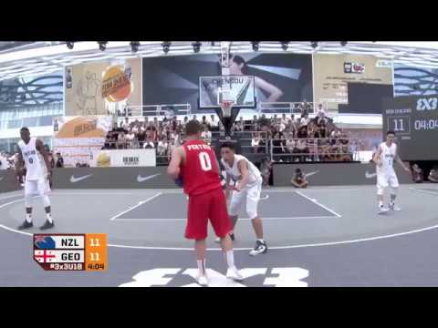 Otar Pertaia dances on his defender at the FIBA 3x3 U18 World Cup 2017