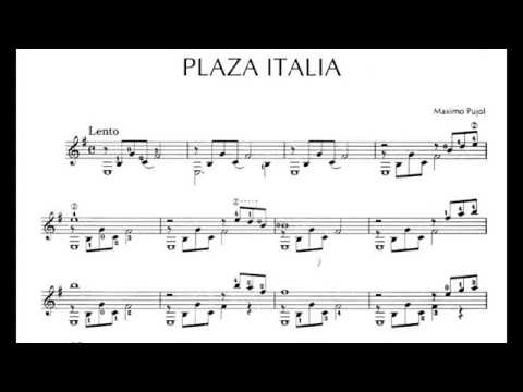 Máximo Diego Pujol - Plaza Italia for Guitar (Score video)