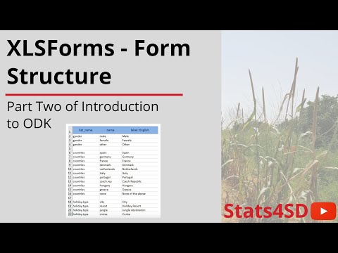 Introduction to ODK (Part 2): XLSForms - Form Structure