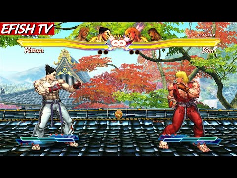 Kazuya & Paul vs Ken & Ryu (Hardest AI) - Street Fighter X Tekken