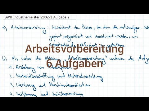 BWH Industriemeister Metall 2002-1 Frühjahr Aufgabe 2 - Arbeitsvorbereitung, 6 Aufgaben