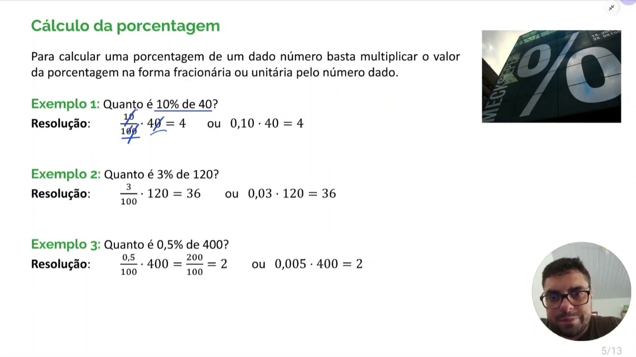 Unidade II - Aula 1: Porcentagem - Prof. Vilson Morais