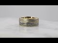video - Mountain Mokume Wedding Band In Natural White Gold
