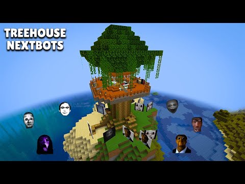 SURVIVAL TREE HOUSE WITH 100 NEXTBOTS in Minecraft - Gameplay - Coffin Meme