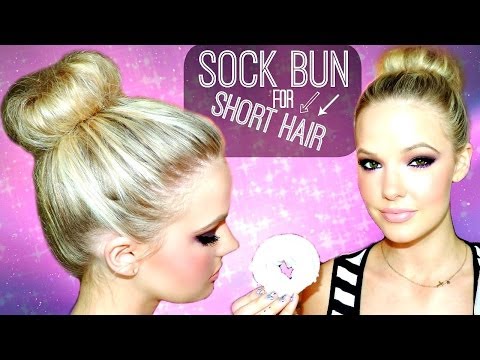 SOCK BUN FOR SHORT TO MEDIUM HAIR *tutorial* // @ImMalloryBrooke