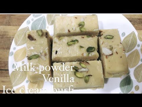 Milk powder vanilla ice cream barfi||ice cream vanilla barfi sweet recipe ||Prathima YouTuber...