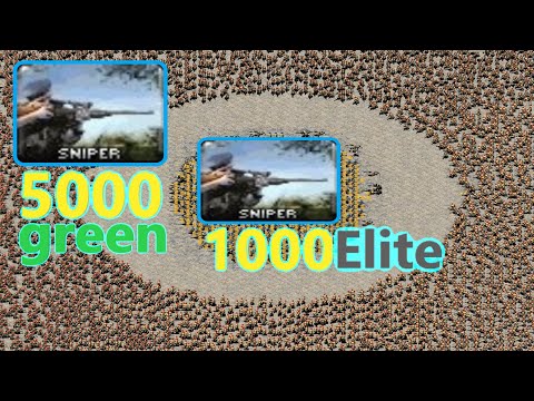 5k Green Snipers vs 1k ELITE Snipers - Red Alert 2