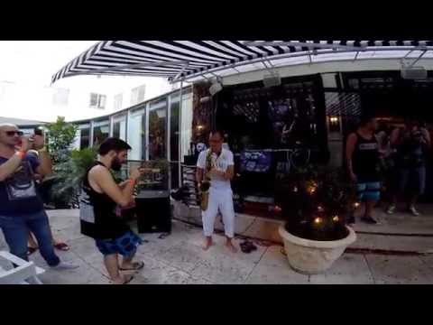 Oliver Martin Sax, Miami Beach, FL with DJ Mr. Mike, Astor Hotel, Winter Music Conference 2014