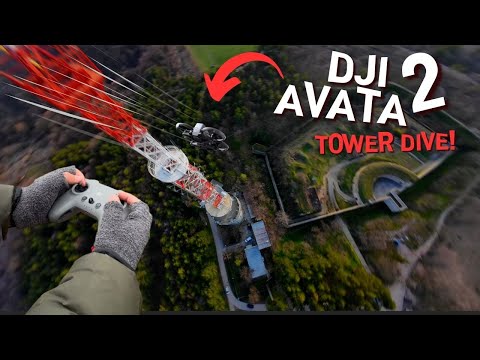 DJI Avata 2 FPV Drone Tower Dive – 100m Broadcast Tower | Cinematic Freestyle 4K