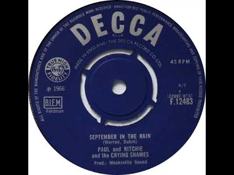 UK New Entry 1966 (292) Paul & Ritchie & The Crying Shames - September In The Rain