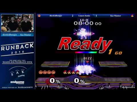 Runback 2016 Melee Singles Pro Losers Semis - dizzkidboogie (Ice Climbers) vs Ka-Master (Luigi)