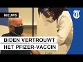 Hier wordt Biden live op tv gevaccineerd