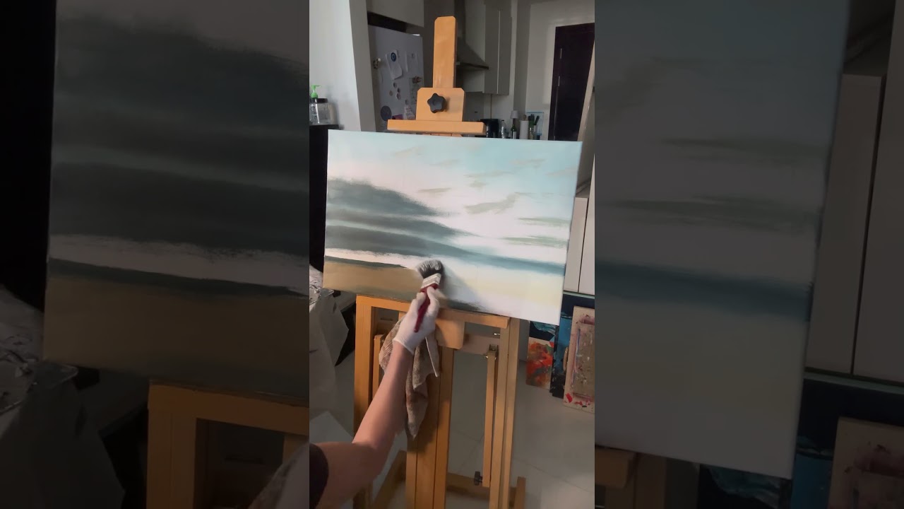 Cloudscape oil painting on 40cm x 60cm canvas #cloudscape #artbybeta #oiloncanvas #oilartist #clouds