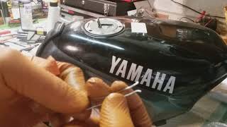 Motorcycle gas tank lost key or stuck from corrosion. 1991 Yamaha TZR 250
