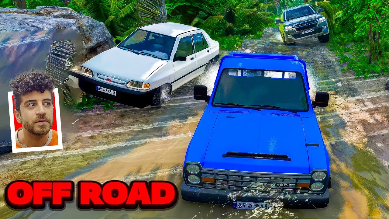 آفرود نیسان و پراید در برابر لندکروز 🌳 - BeamNG Drive