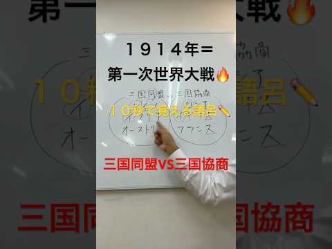 1914年＝第一次世界大戦、三国同盟vs三国協商【10秒で覚える語呂ショート📚】
