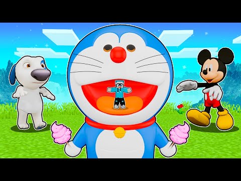 ماين كرافت لكن دورايمون ياكل جمسه !!؟ 🤯💥