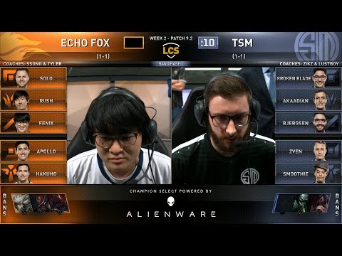 FOX vs TSM - Week 2 Day 1 Season 9 LCS Spring 2019 - Echo Fox vs Team SoloMid