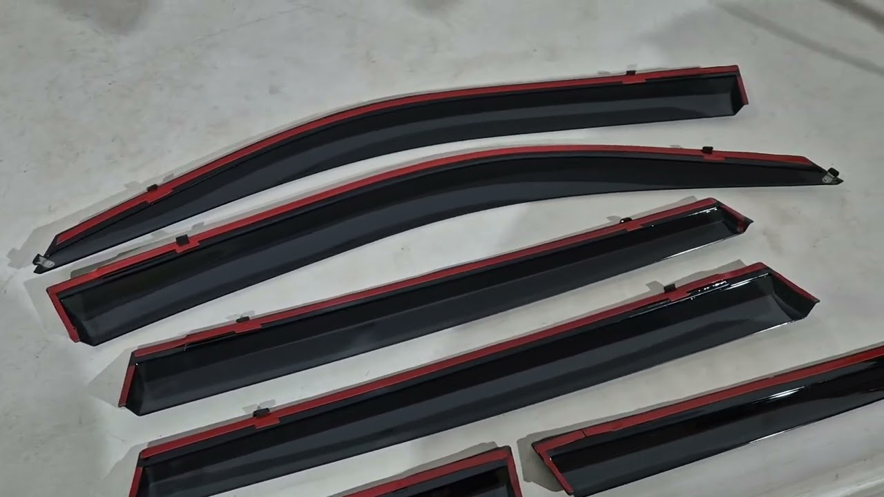 Ветровики с хромированным молдингом Niken Luxury (6 шт) Video 1