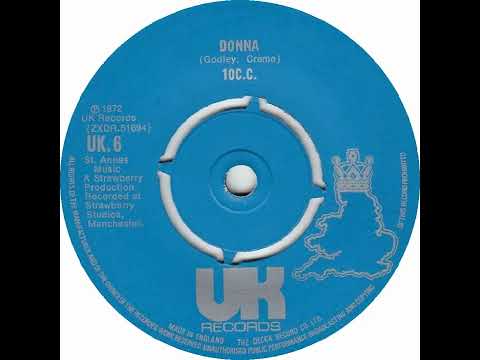 UK New Entry 1972 (184) 10cc - Donna