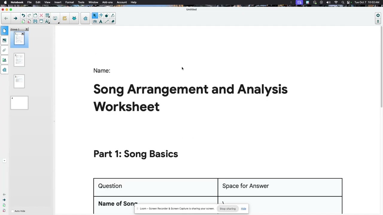 using gemini to create a song analysis worksheet for my jazz rock class