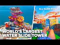 NEW World S TALLEST Water Slide Tower All Slide POV S At Meryal Waterpark Qatar