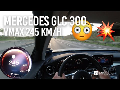 Mercedes GLC 300 (X253) V-MAX & Sport+ Sound - 245KM/H Autobahn Beschleunigung