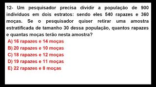 Um Pesquisador Precisa Dividir A População De 900 Individuos