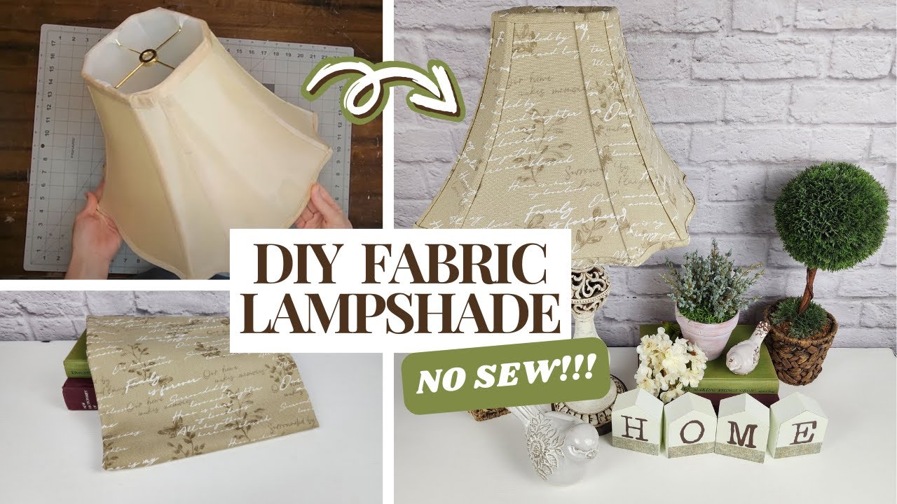 How to Recover a Lampshade with Fabric | Easy NO SEW Fabric Covered Lampshade