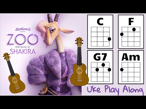 "Zoo" from Zootopia 2 by Shakira | Ukulele Play Along (Transposed to C)
