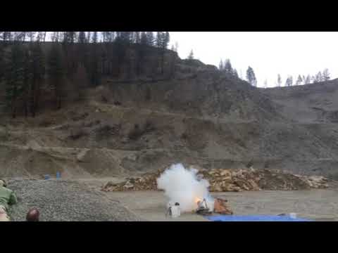 CANNON SHOT!  BOWLING BALL CANNON!  16 LB. BOWLING BALL!  1/2 LB. BLACK POWDER!