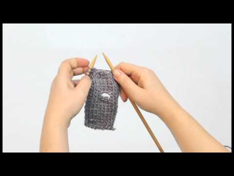 Cast off buttonhole worked over two rows