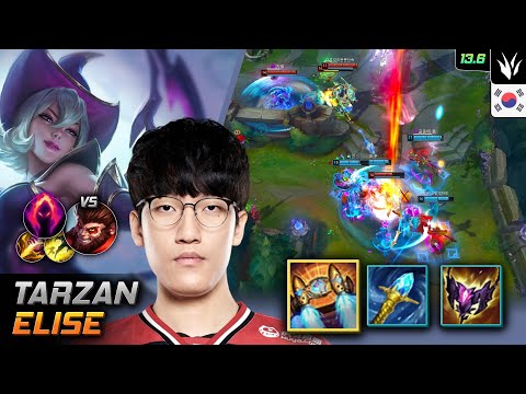 Tarzan Jungle Elise Build Hextech Rocketbelt Dark Harvest - LOL KR 13.6