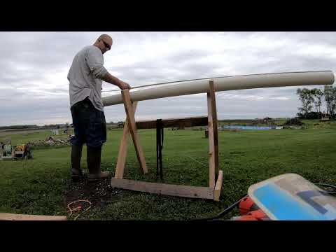 making drain tile out of schedule 40 pvc 4 inch,#diy,#construction,#building,#build,#new,#pvc