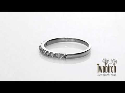 0.25 Carat 10 Stone Delicate Prong Set Wedding Band - TwoBirch  TB-WR-0028-WG-E