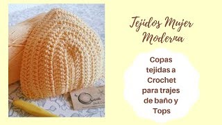 COPAS TEJIDAS A CROCHET PARA TRAJES DE BAÑO Y TOPS