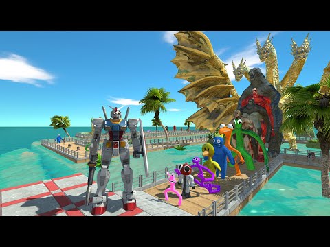 Gundam RX-78 vs Godzilla Classic OASIS DEATH RUN - Animal Revolt Battle Simulator