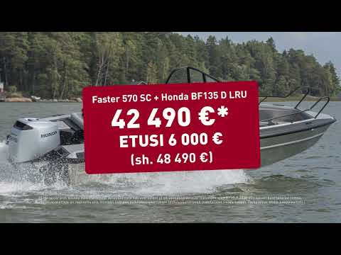 26YM Faster 570 SC + Honda BF135 D - Vene26 messutarjous!